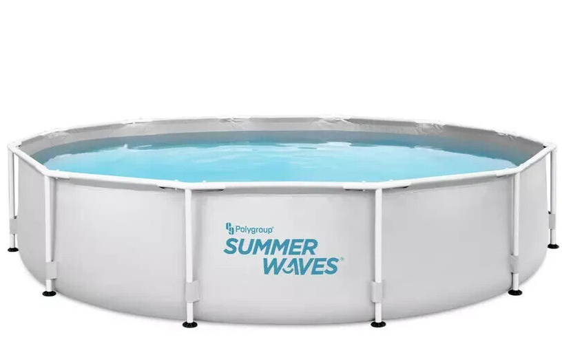 Summer Waves 12ft Round Frame Family Pool - 6056L | Outdoor Inflatable Pool