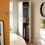 Atlas 1 Door Tall Wardrobe - White | Minimalist Visual Style