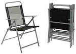 Home Atlantic 4 Seater Folding Metal Patio Set - Black | Outdoor Garden Dining