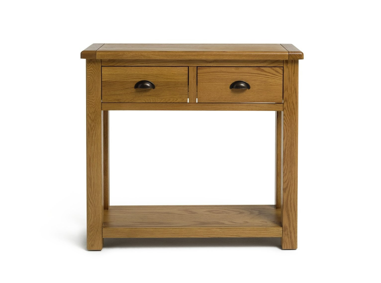 Home Kent 2 Drawer Oak Console Table - Natural | Warm Wooden Appeal
