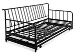 Kanso Metal Guest Bed with Trundle - Black | space-saving guest bed
