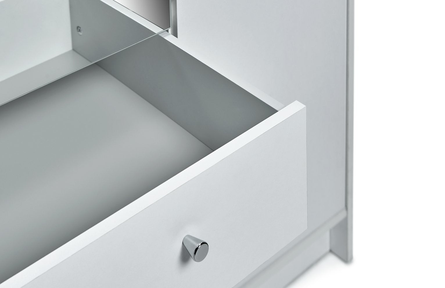 Home Malibu 4 Door 3 Drawer Mirror Wardrobe - White | white mirrored wardrobe