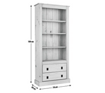 Solid Pine 2 Drawer Tall Bookcase