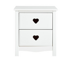 Home Kids Mia 2 Drawer Bedside Table - White | Kids’ Room Furniture Storage