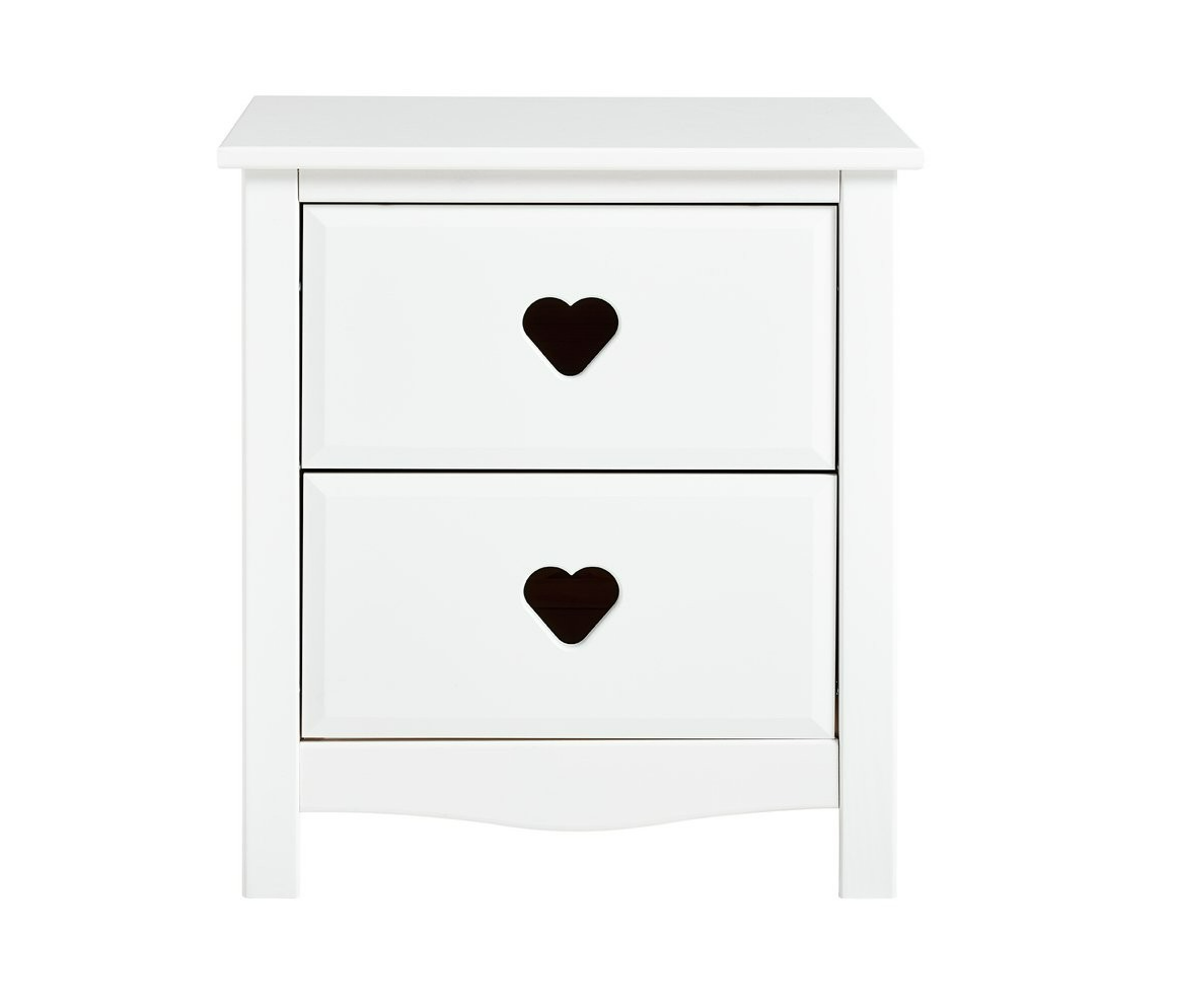 Home Kids Mia 2 Drawer Bedside Table - White | Kids’ Room Furniture Storage
