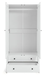 Minato 2 Door 2 Drawer Wardrobe - White ( B Grade )