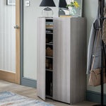 Seville 2 Door Shoe Storage Cabinet - Grey & Oak (B Grade)