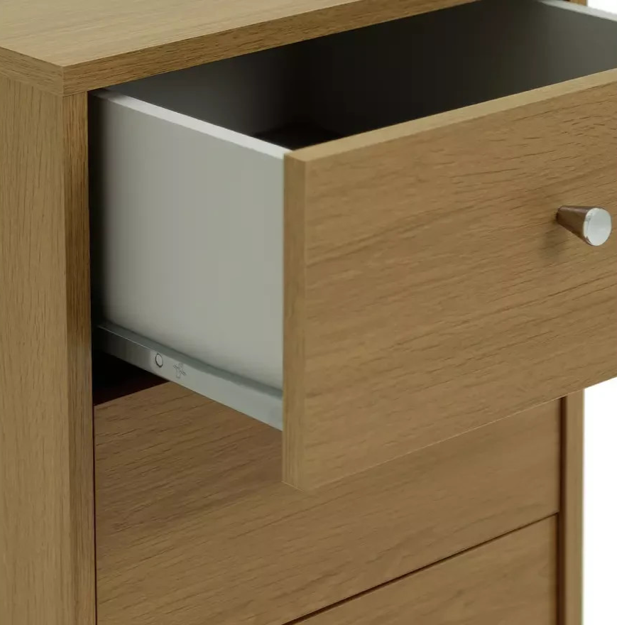 Home Malibu 5 Drawer Tallboy Oak Effect | Bedroom Storage Chest Cabinet