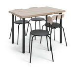 Habitat Zayn Wood Effect Dining Table & 4 Black Chairs | Modern Kitchen Dining