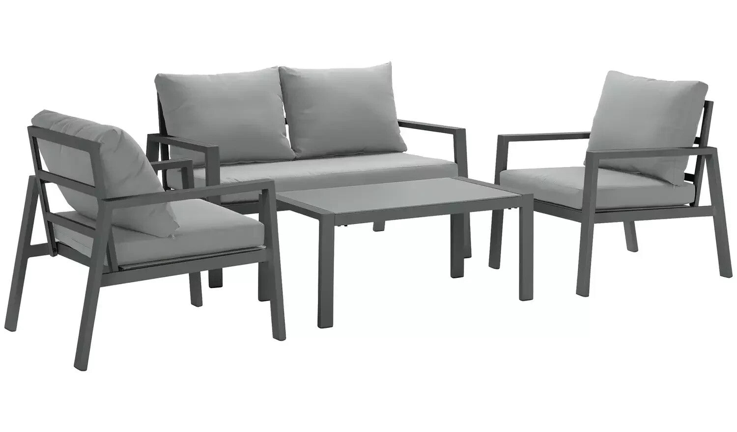 Sitges 4 Seater Aluminium Garden Sofa Set - Grey