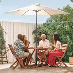 2.7m Steel Garden Parasol Ivory Cream | Outdoor Patio Sun Umbrella