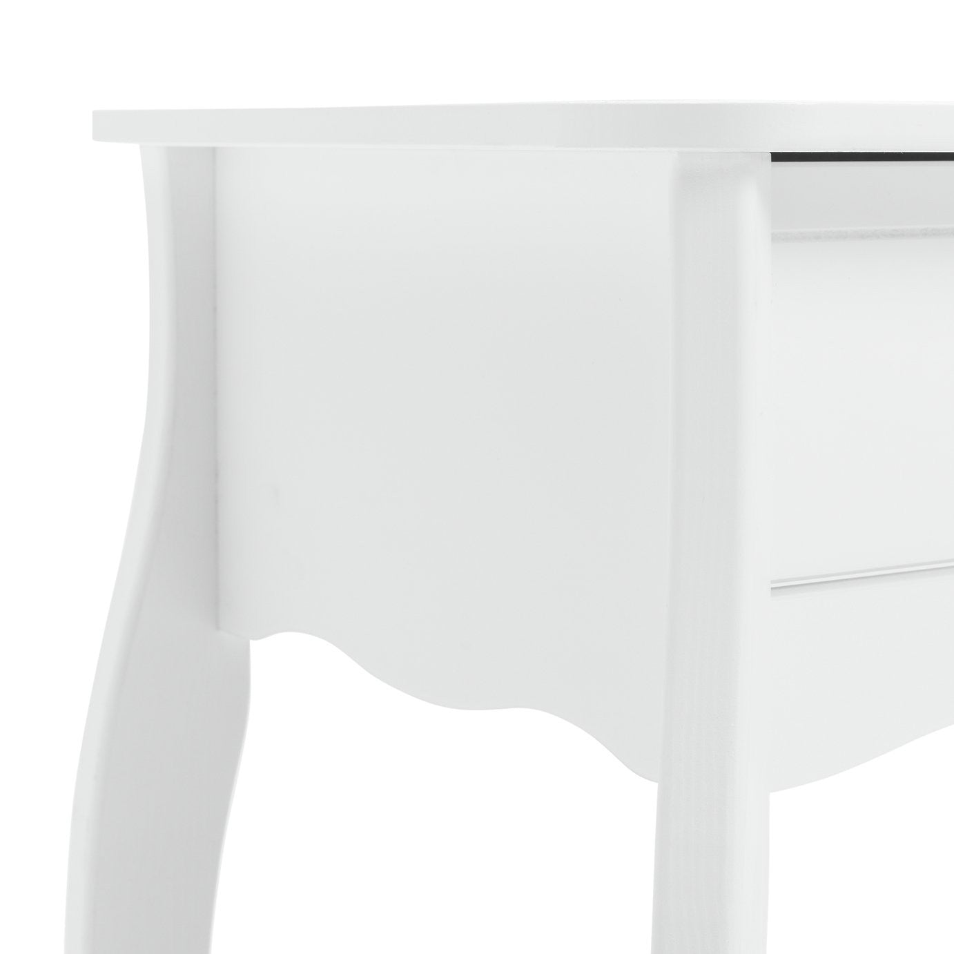 Home Amelie 1 Drawer Dressing Table - White | Stylish Makeup Station