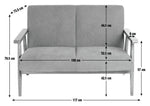Home Watson Fabric 2 Seater Sofa - Grey | Modern fabric sofa