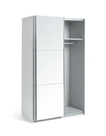 Holsted Half Mirror 120cm Sliding Wardrobe -White | Space-saving white wardrobe