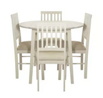 Kendal Solid Wood Extending Table & 4 Oak Chairs White Wash