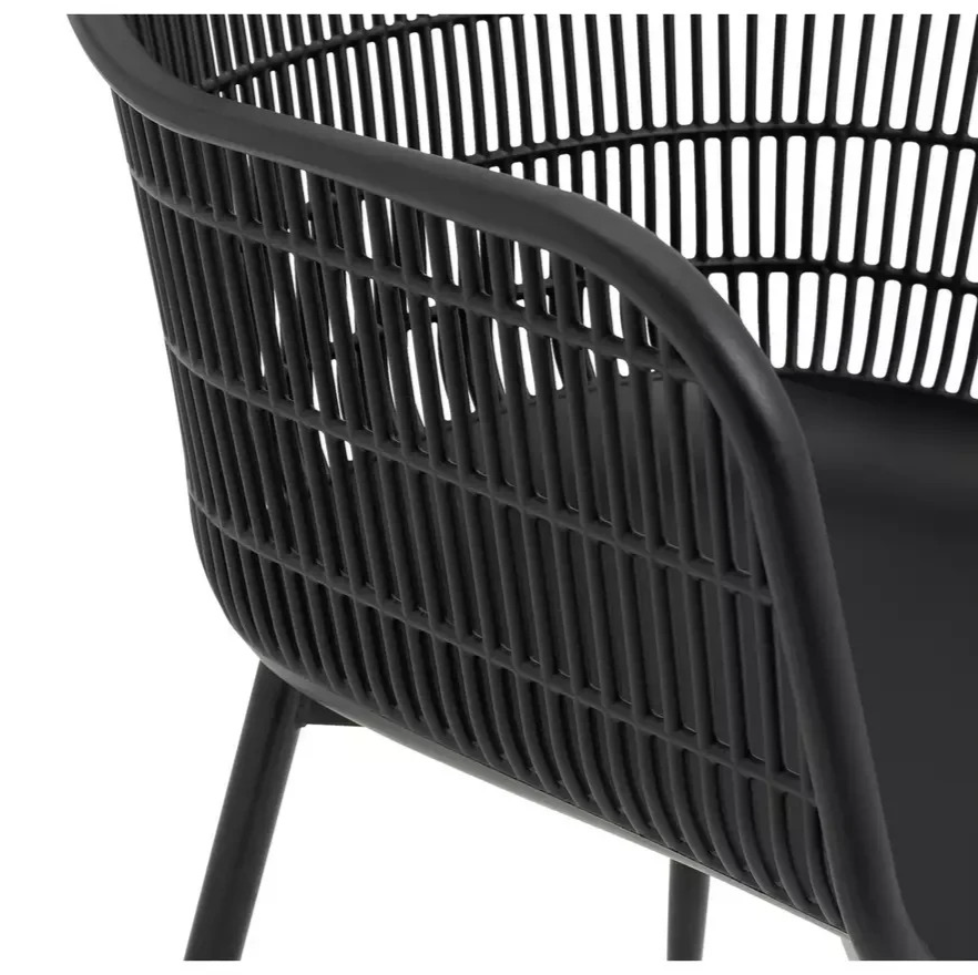 Serpa Set of 2 Plastic Garden Chairs - Black