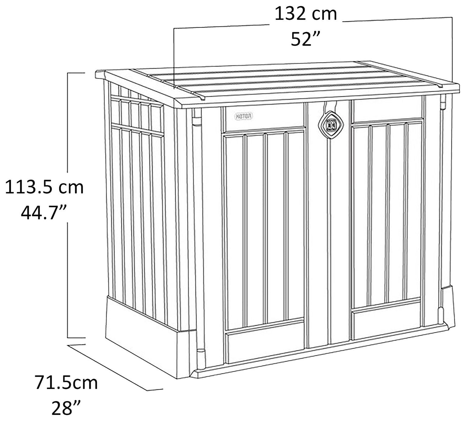Keter Store It Out Midi 880L Garden Storage Box-Beige Brown ( B Grade )