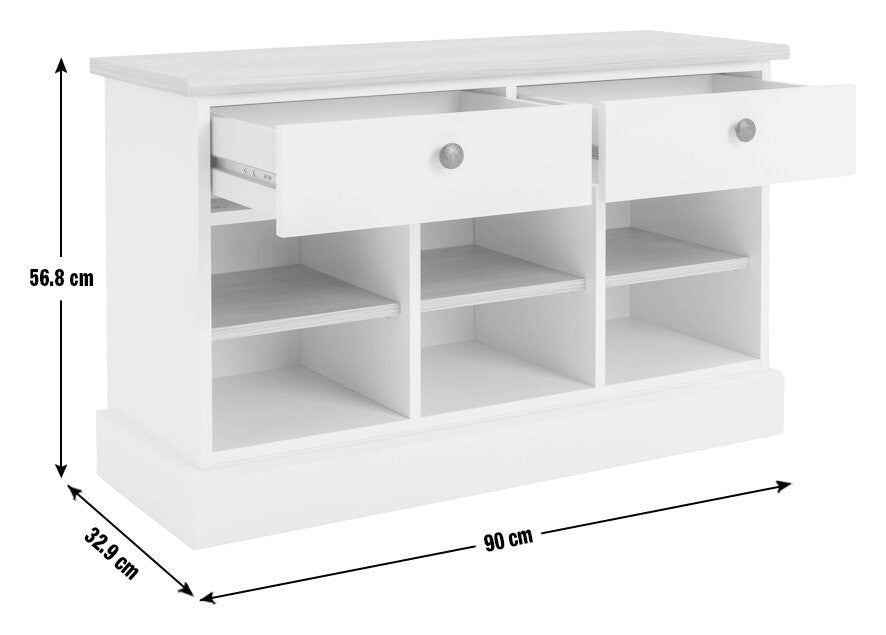 Winchester Shoe Storage Bench - Grey