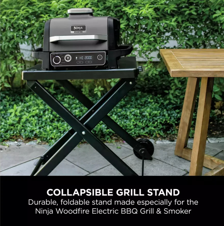 Ninja Woodfire Electric BBQ Stand | Outdoor Grill Trolley Stand