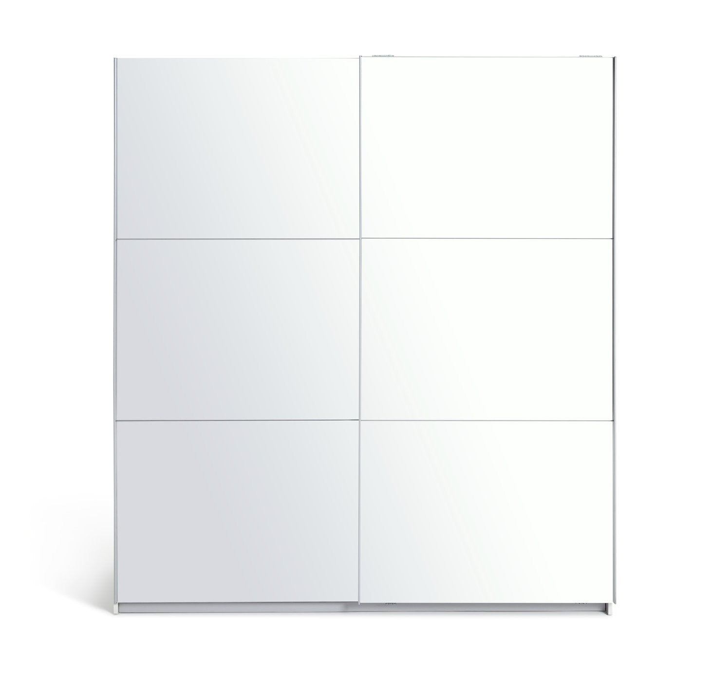 Holsted Mirrored 180cm Sliding Wardrobe - White | Closet Interior Style Storage
