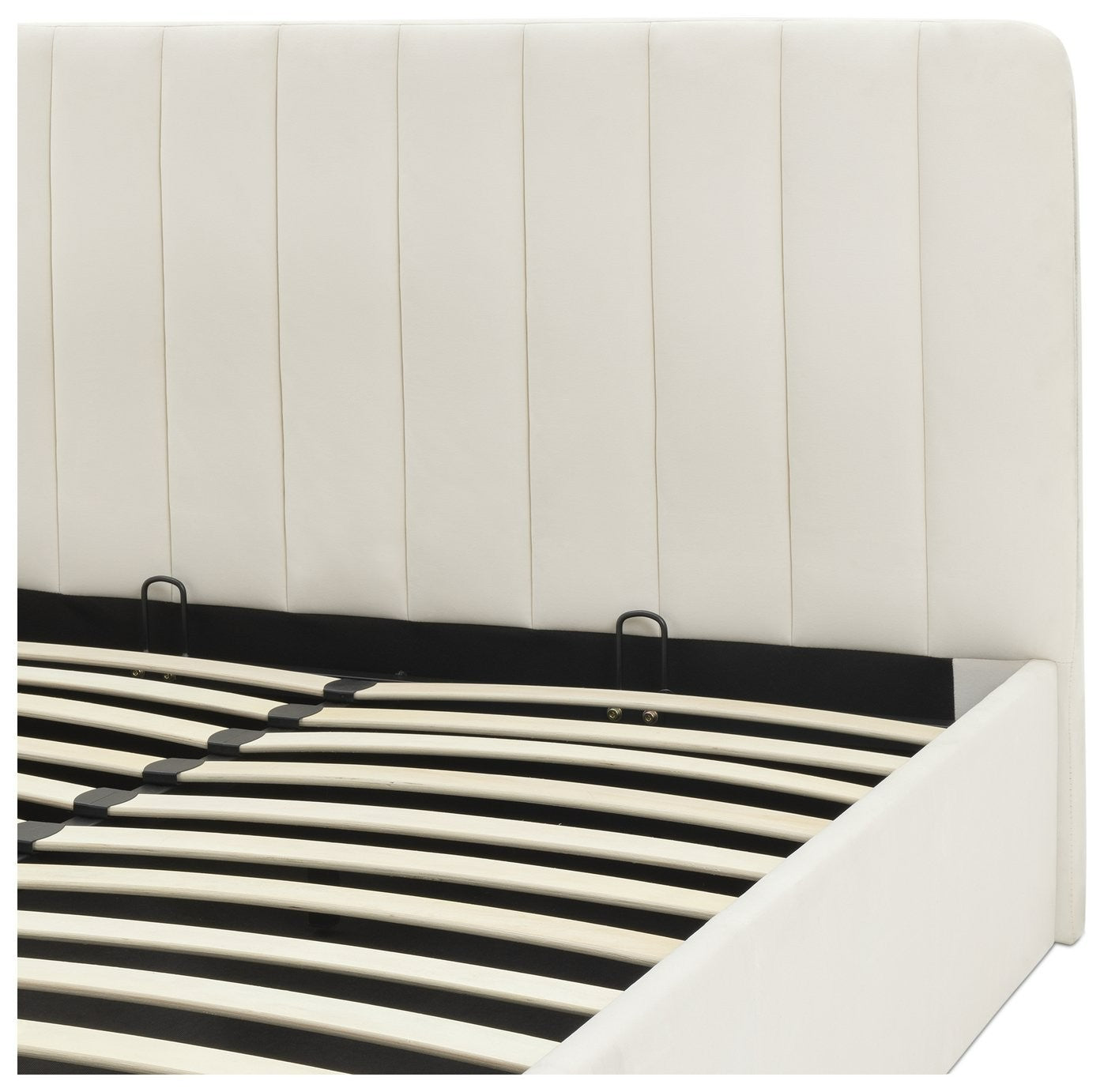Home Pandora Double End Lift Ottoman Bed - Cream | Lift-up storage bed