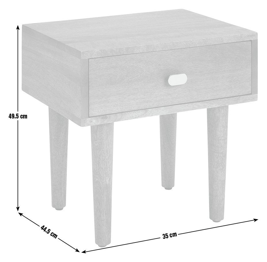 Armi 1 Drawer Bedside Table - Mango | Stylish Nightstand Design