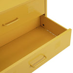 Habitat Stevie 3 Drawer Chest Mustard | Retro Steel Storage Unit with Metal Hand