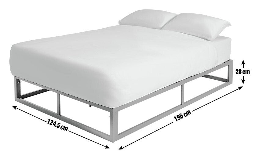 Home Platform Small Double Metal Bed Frame - White
