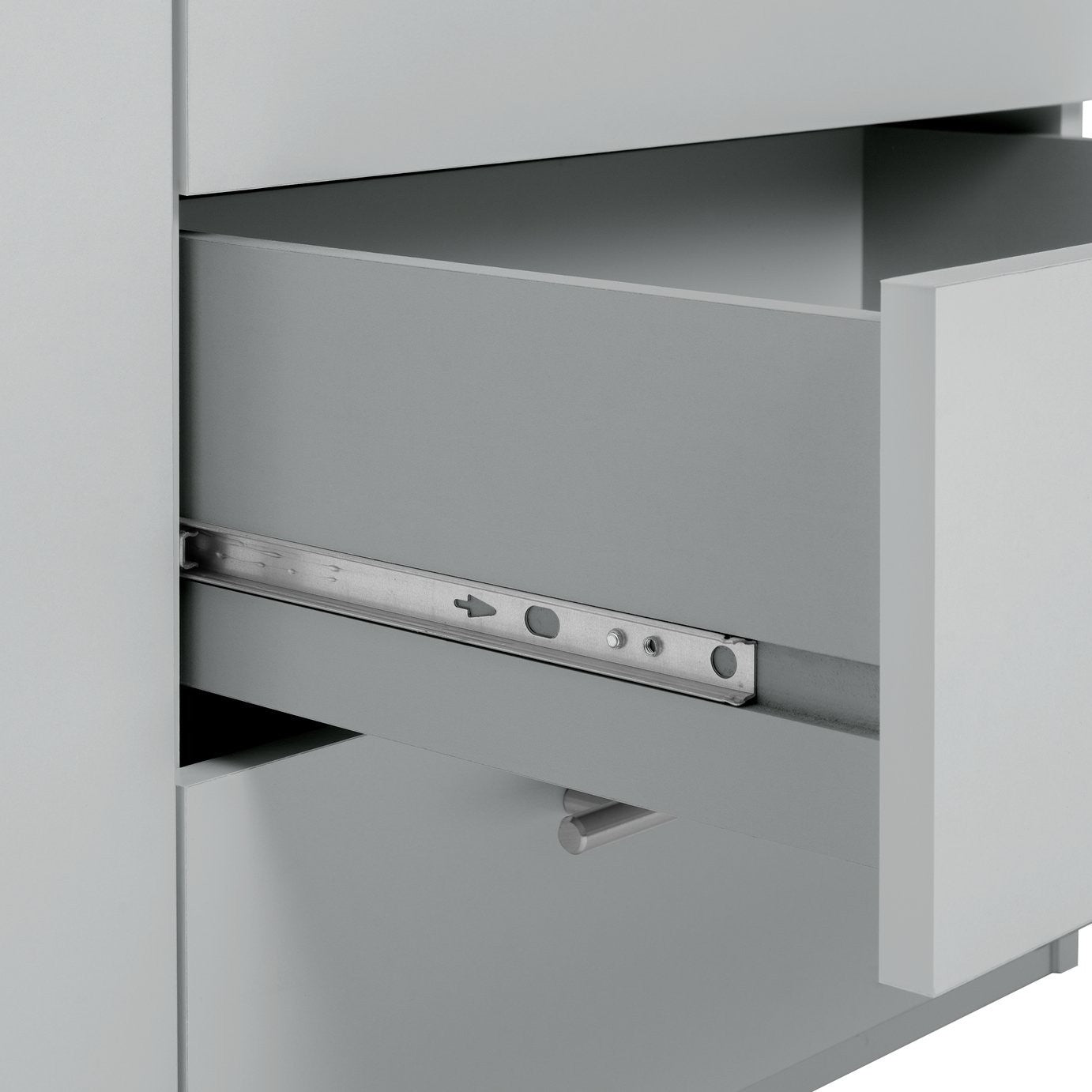 Home Brisbane 2 Door 3 Drawer Mirror Wardrobe – Grey | Sleek Neutral Aesthetic