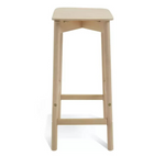 Habitat Nina Solid Birch Bar Stool - Natural | Modern Kitchen Breakfast Chair