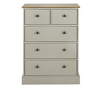 Kensington 3+2 Drw Chest - Soft Grey & Oak Effect