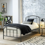 Home Pippa Single Metal Bed Frame - Dark Grey | Durable Sleeping Solution