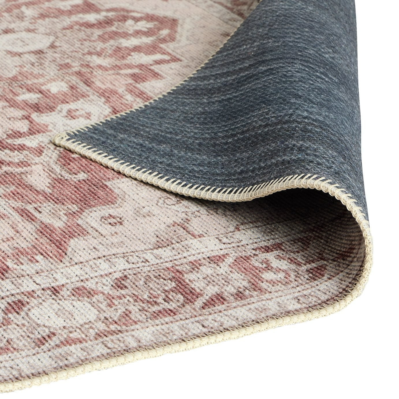 Vintage Effect Red Flatweave Rug - 160x230cm | Traditional Floor Accent