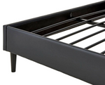 Skylar Modern Double Bed Frame Metal Slats For Bedroom 4FT6 With Mattress- Black