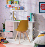 Home Kids Malibu 3 Drawers Desk - Pink & White | Sturdy Computer Desk Modern