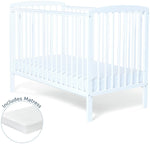 Baby Elegance Starlight Baby Cot with Mattress - White