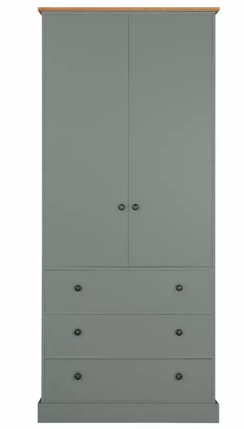 Kensington 2 Door 3 Drawer Wardrobe - Sage Green (B GRADE 1080.)