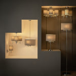 Candelabra Stick Floor Lamp - Chrome & Grey