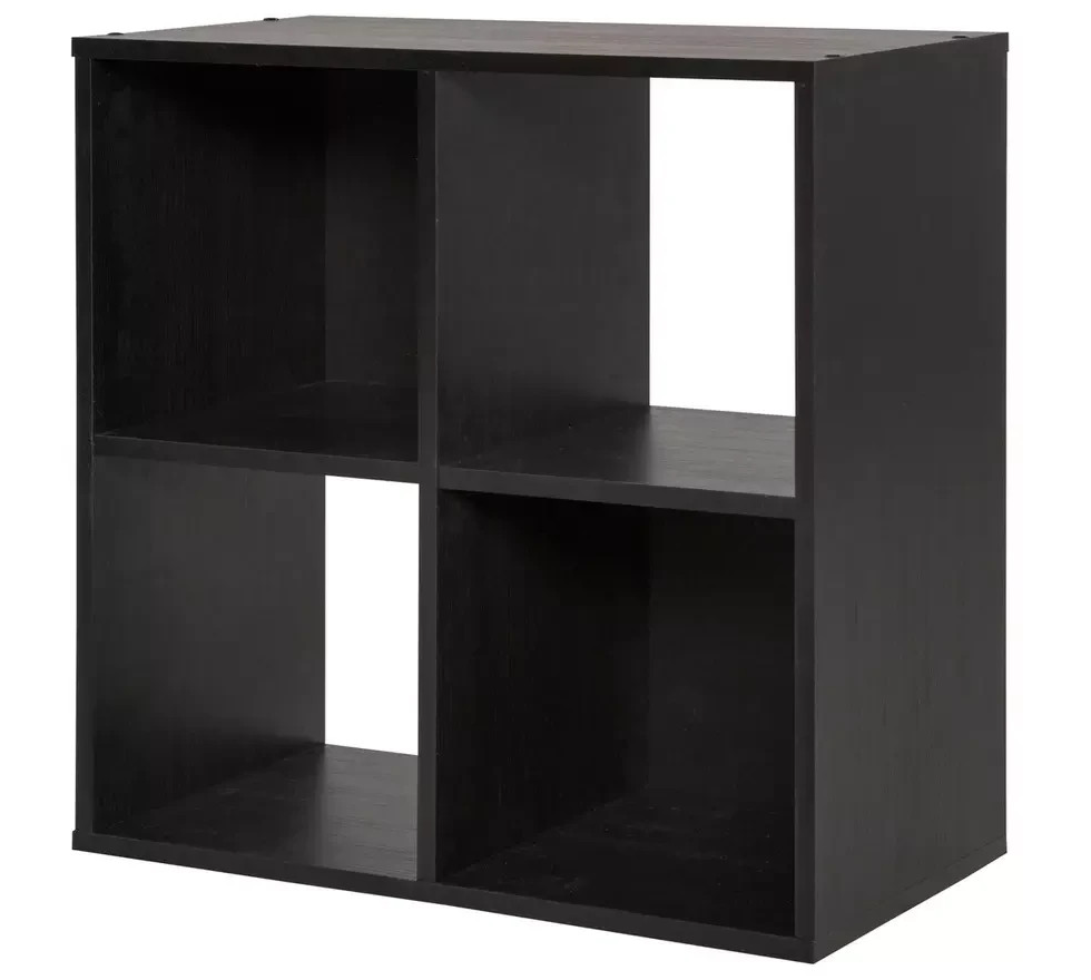 Home Squares 4 Cube Storage Unit Black | Cube Shelving Storage Furniture