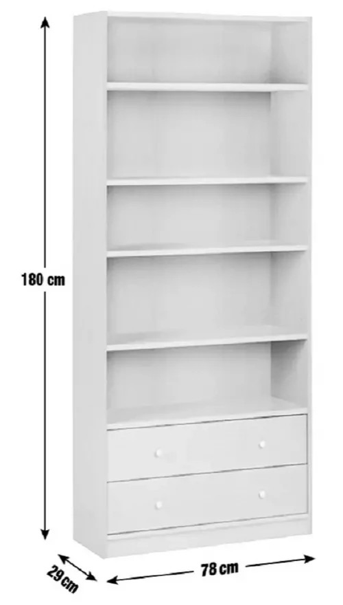 Maine 2 Drawer Bookcase - Oak Effect