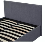 Home Heathdon Small Double Ottoman Bed Frame Grey | Upholstered Storage Bed Bedr