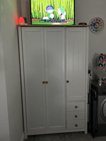 Home Scandinavia 3 Door 3 Drawer Wardrobe White | Large Bedroom Storage Unit