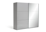 Holsted Mirror 200cm Sliding Wardrobe -Grey Gloss | High Shine Finish