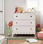 Serena 3 Drawer Chest of Drawers Ivory | Children's Bedroom Storage Furniture
