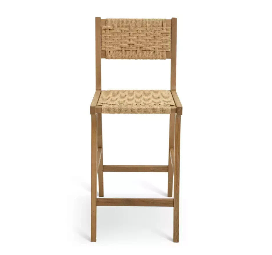 Habitat Faro Pair of Woven Oak Bar Stools - Natural