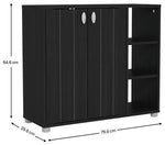 GFW Bideford 2 Door Shoe Storage Cabinet - Black | Footwear Storage Solution