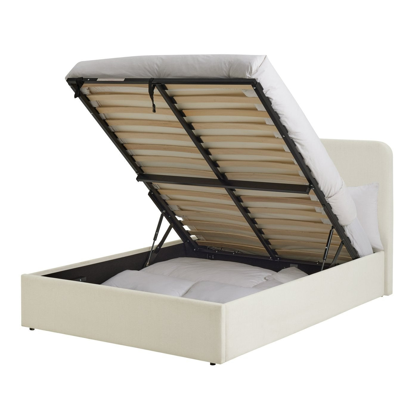 Chadwell Kingsize End Lift Ottoman Bed - Natural | Upholstered king bed