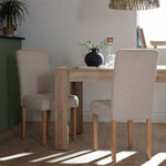 Home Midback Pair of Fabric Dining Chair - Beige | Modern Mealtime Seating