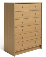 Malibu Modern 7 Drawer Chest Of Drawers  - Oak Effect (B Grade)