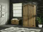 Home Puerto Rico 2 Door Wardrobe Dark Pine | Compact Bedroom Storage Furniture